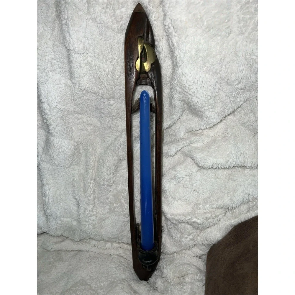 SH Vintage Weaving Shuttle Candlestick Holder